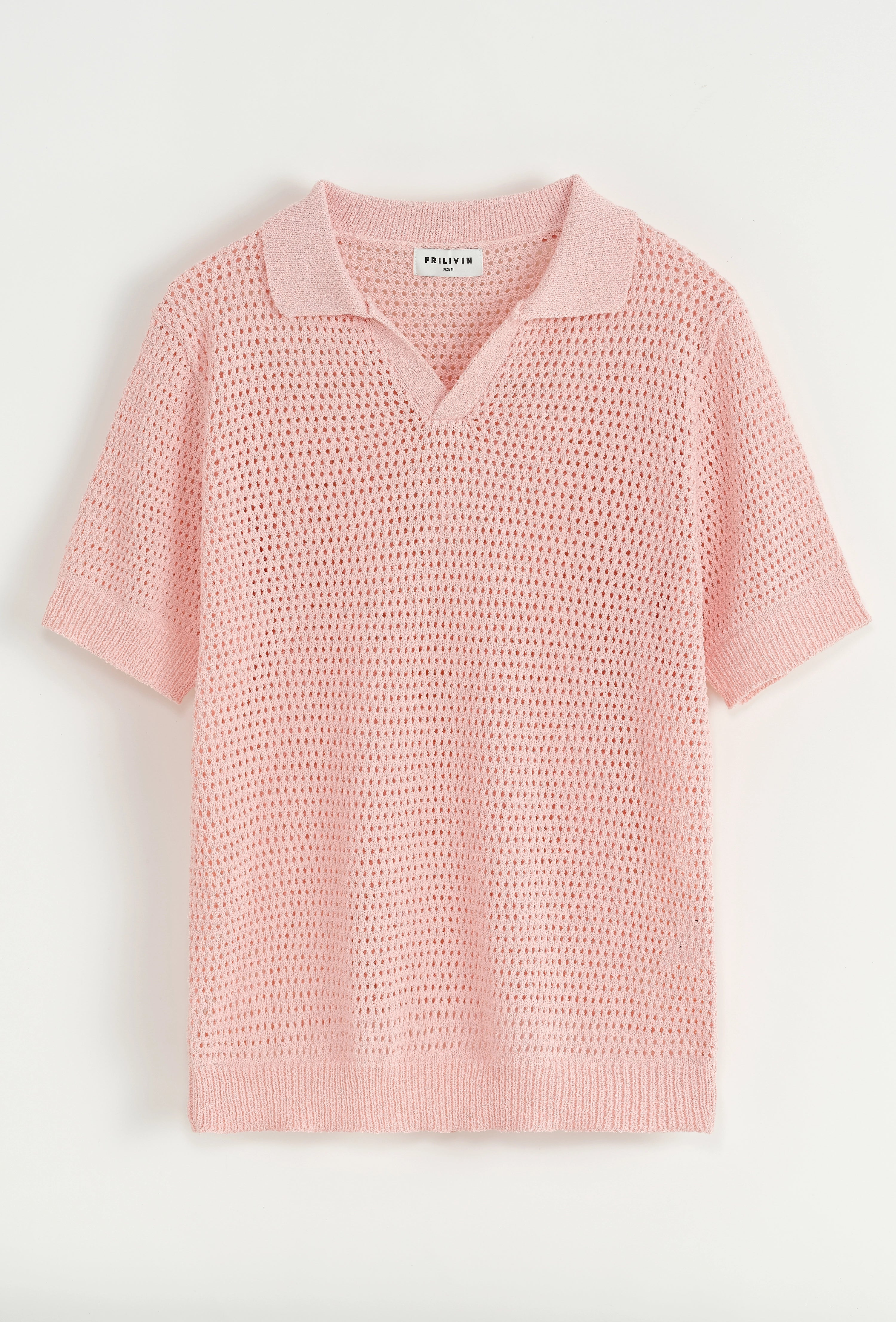 Polo troué uni à manches courtes