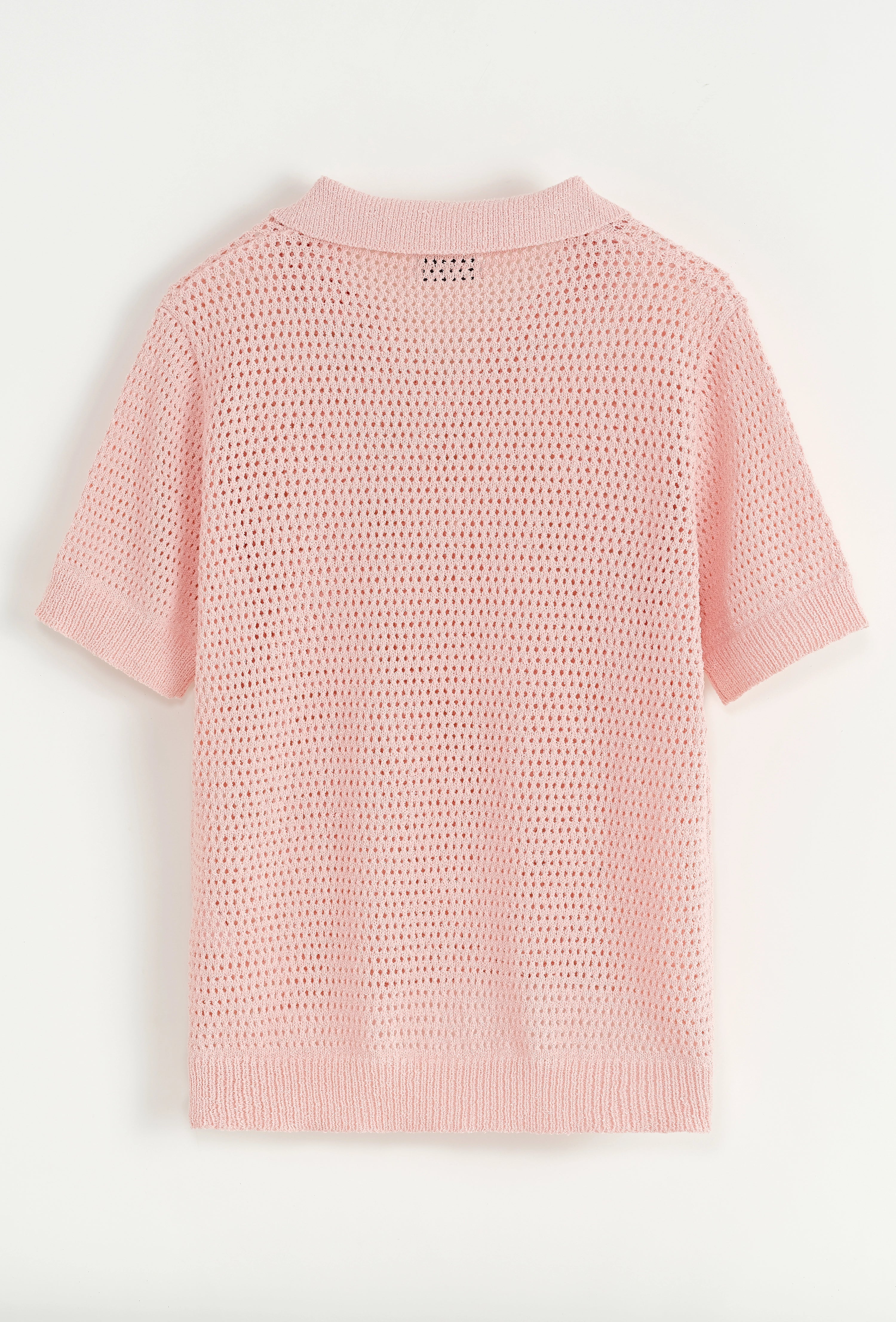 Polo troué uni à manches courtes