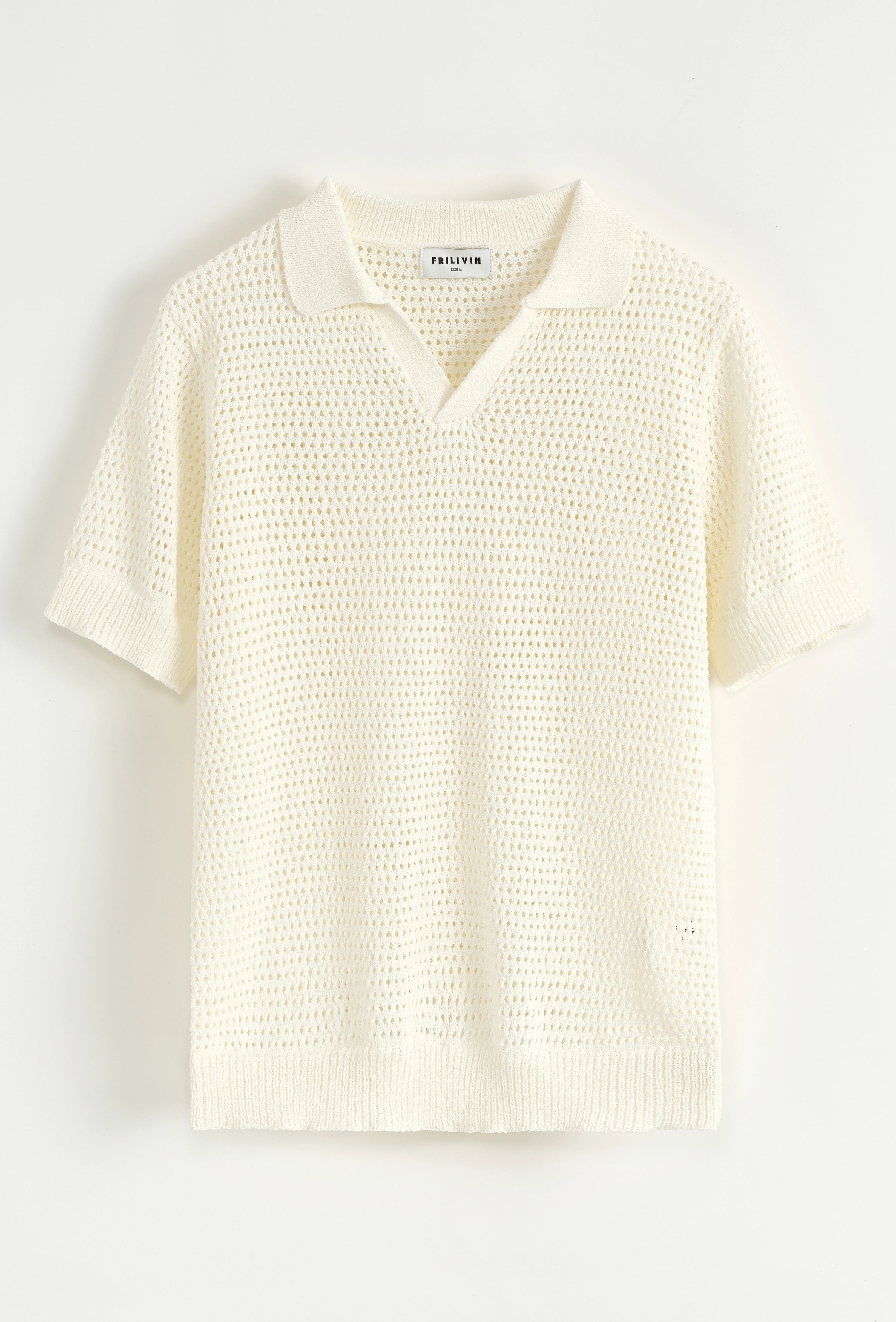 Polo troué uni à manches courtes