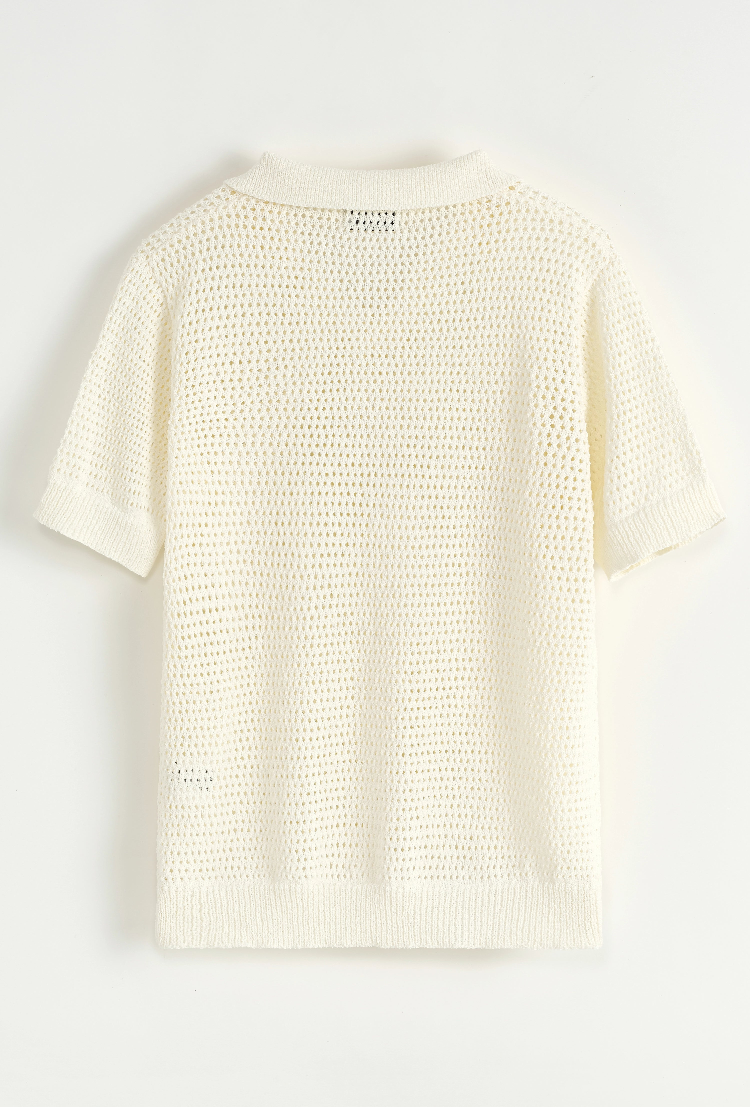 Polo troué uni à manches courtes