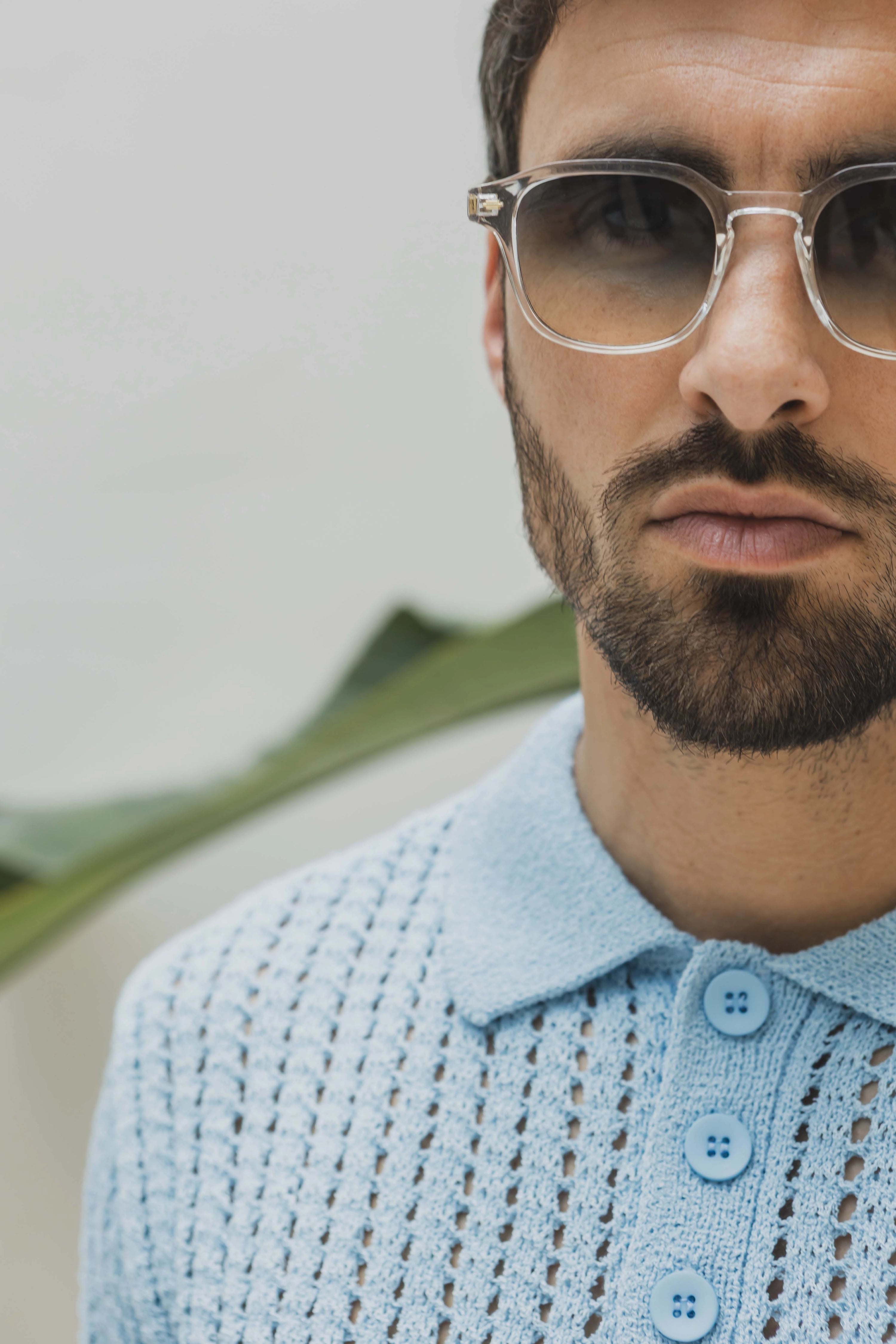 Polo troué uni à manches courtes