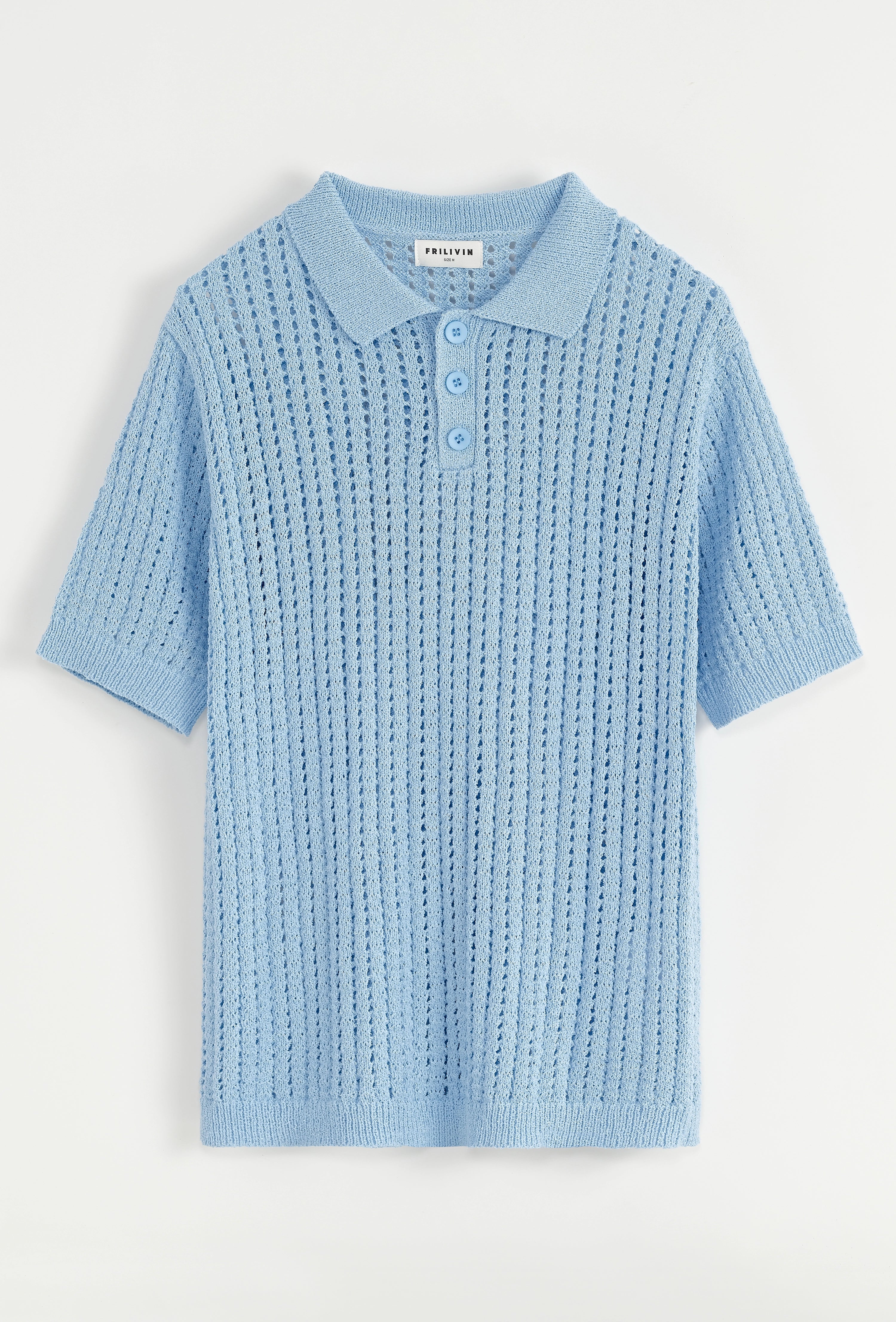 Polo troué uni à manches courtes