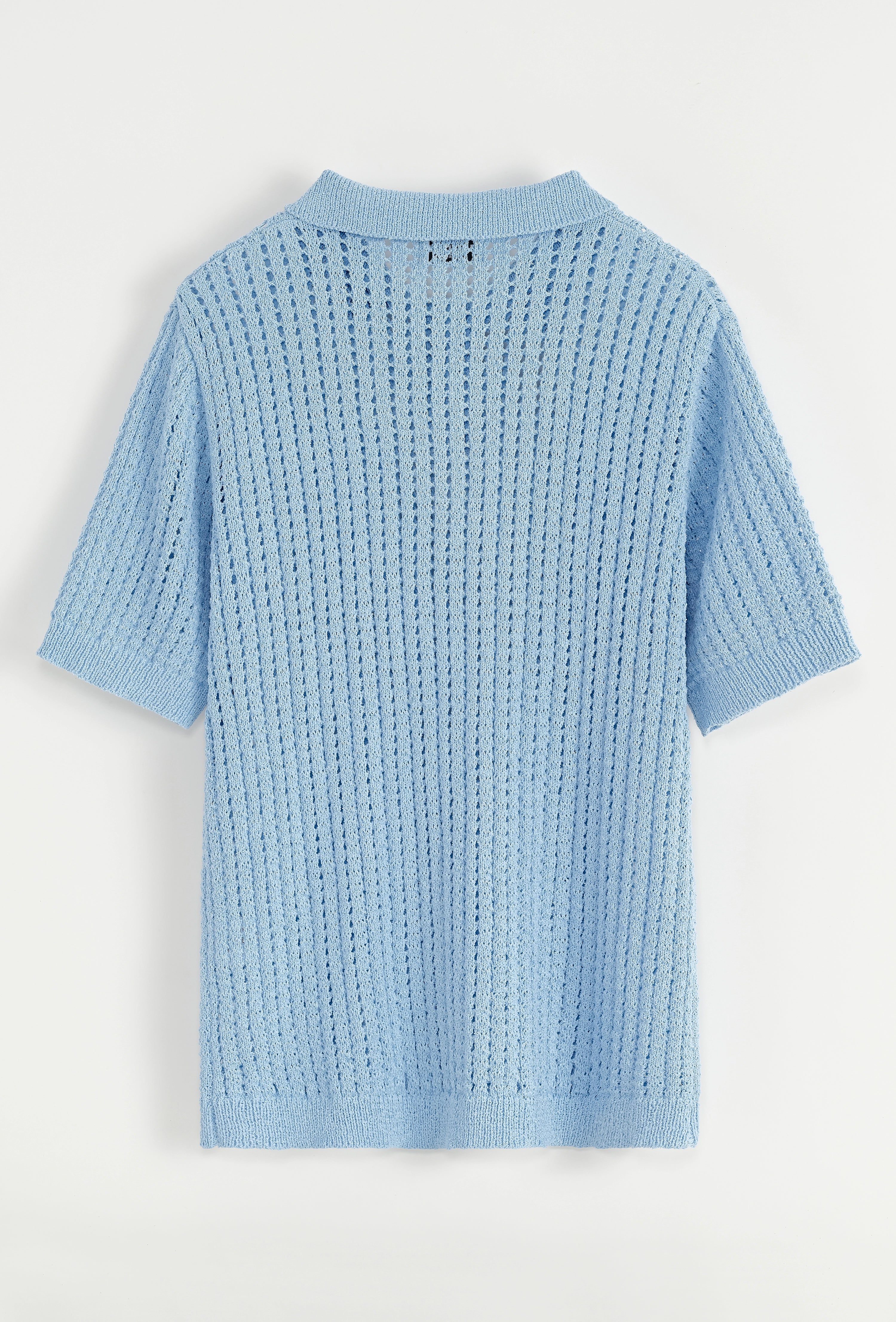 Polo troué uni à manches courtes