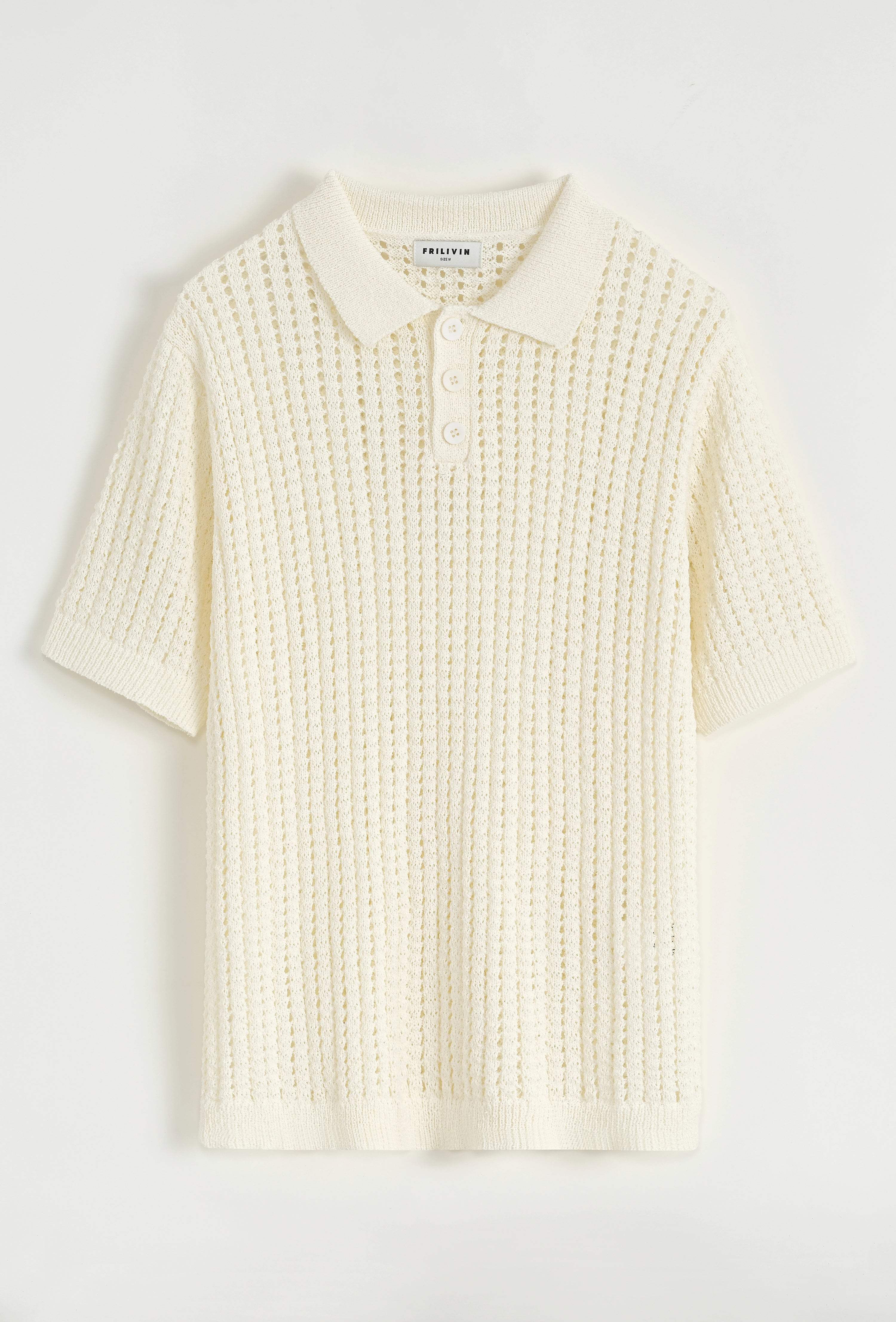 Polo troué uni à manches courtes