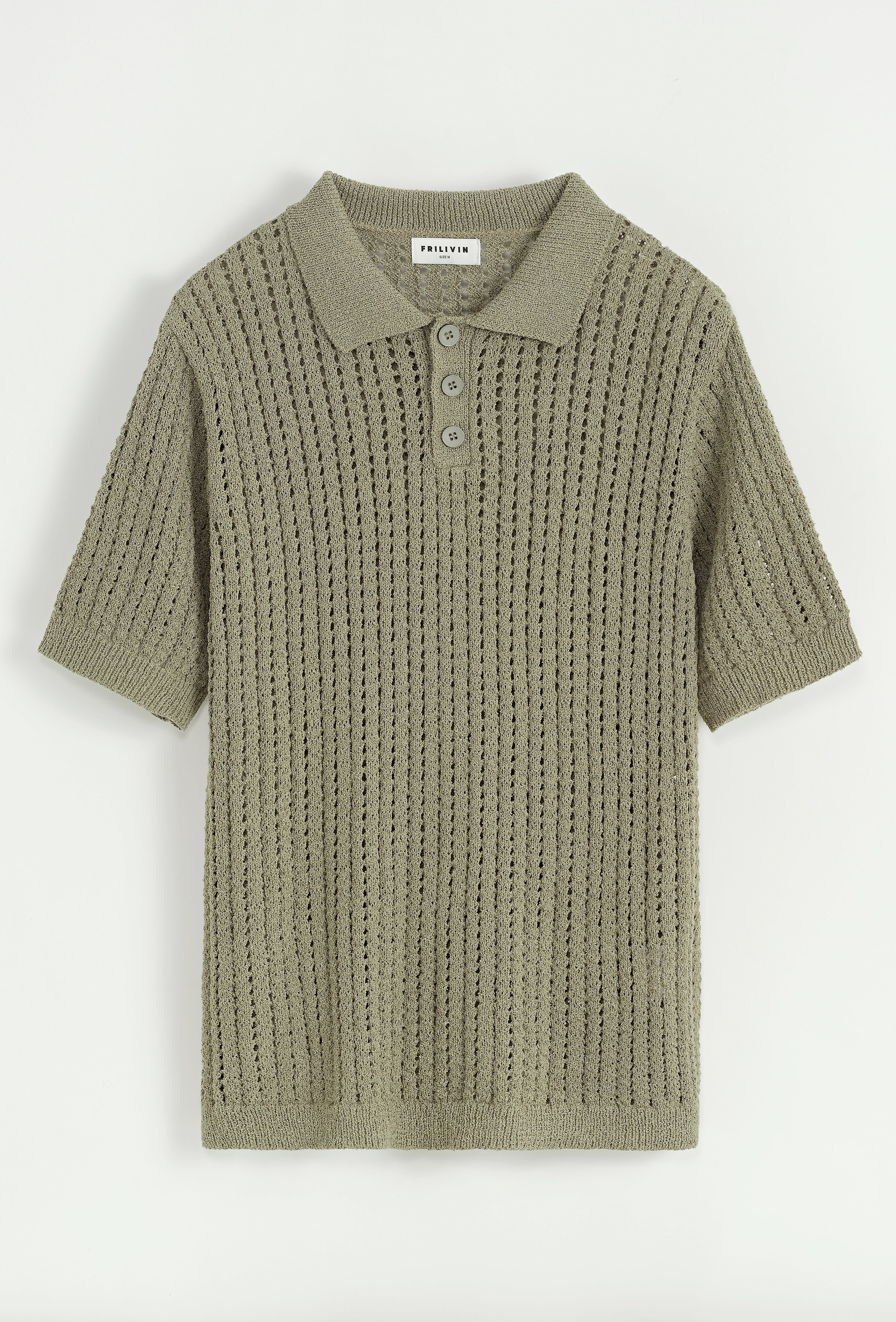 Polo troué uni à manches courtes