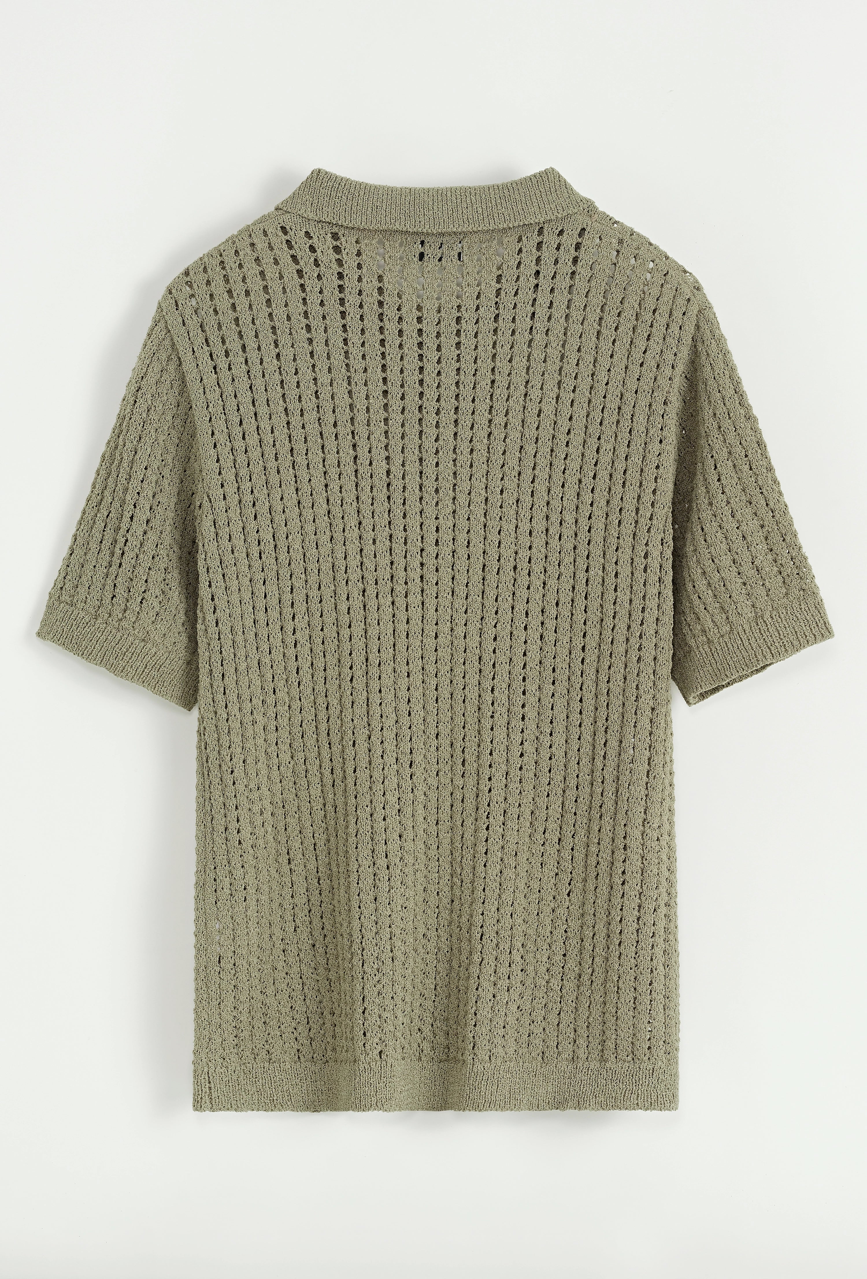 Polo troué uni à manches courtes