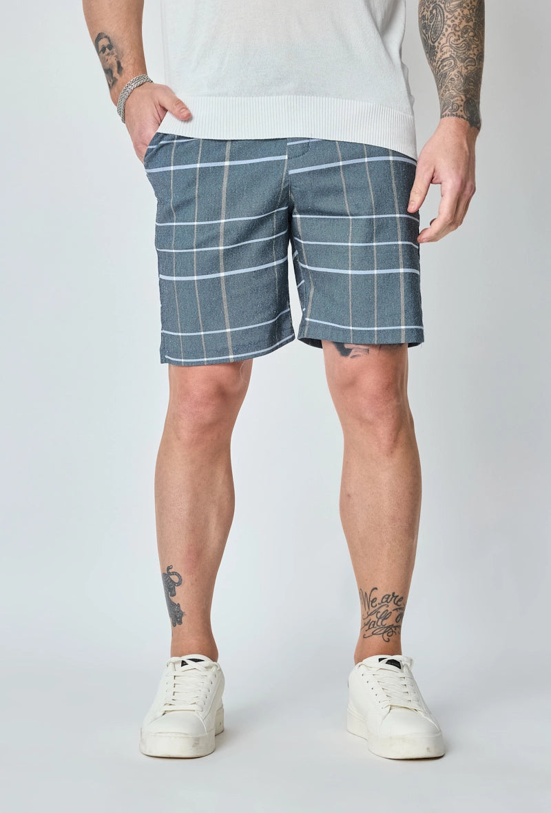 Short chino à carreaux