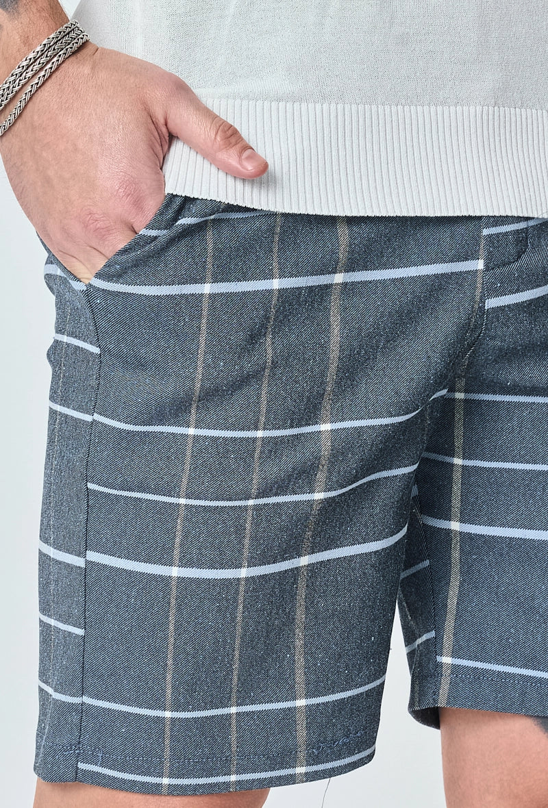 Short chino à carreaux