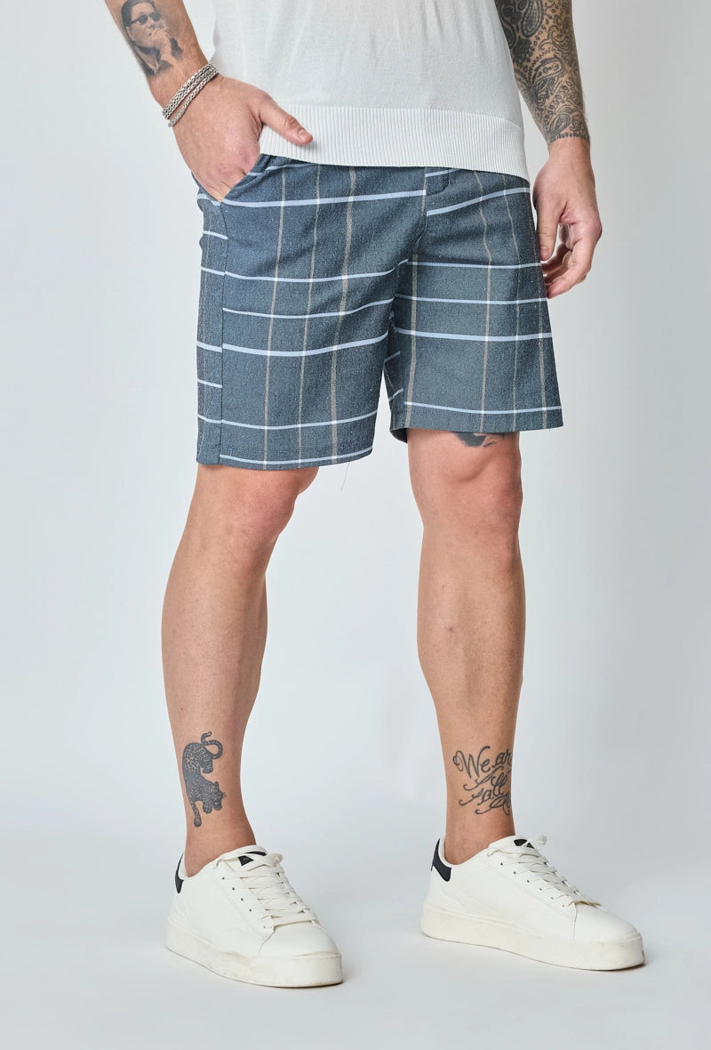 Short chino à carreaux
