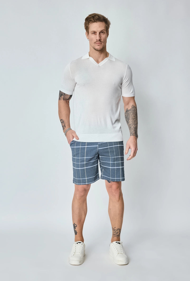 Short chino à carreaux