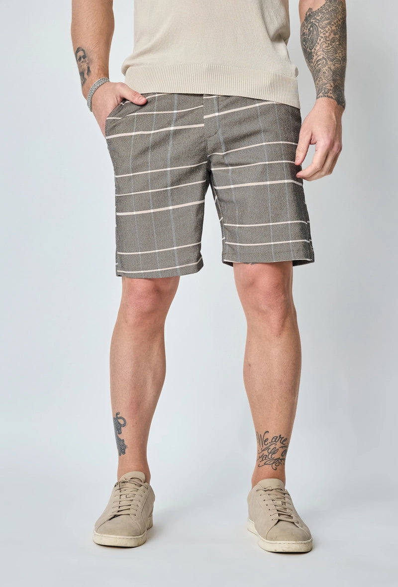 Short chino à carreaux