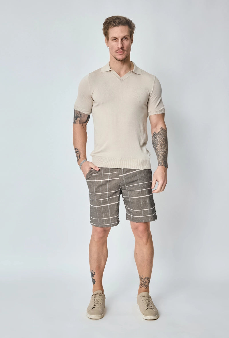 Short chino à carreaux