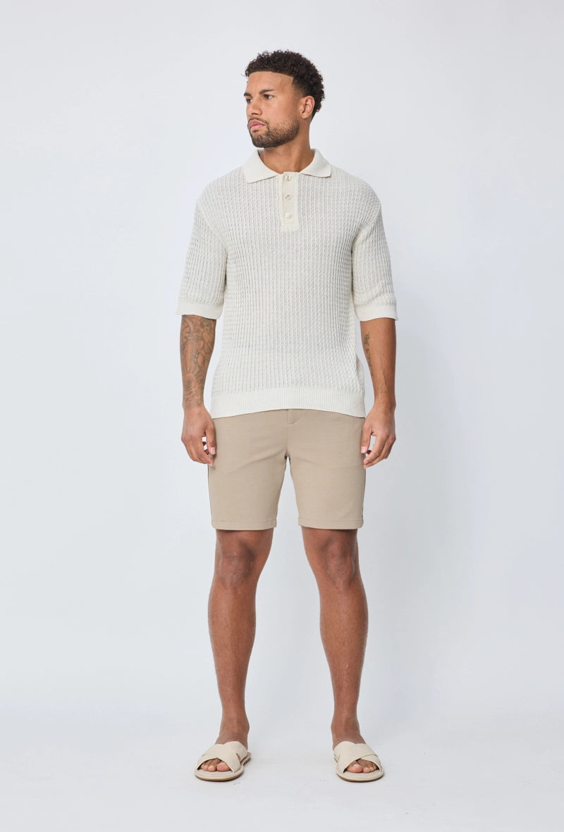 Polo uni manches courtes en maille