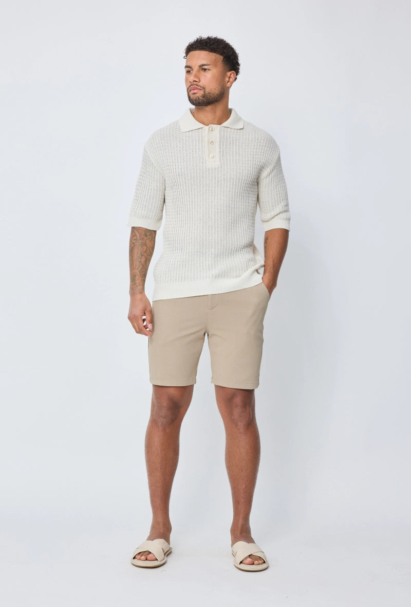 Polo uni manches courtes en maille