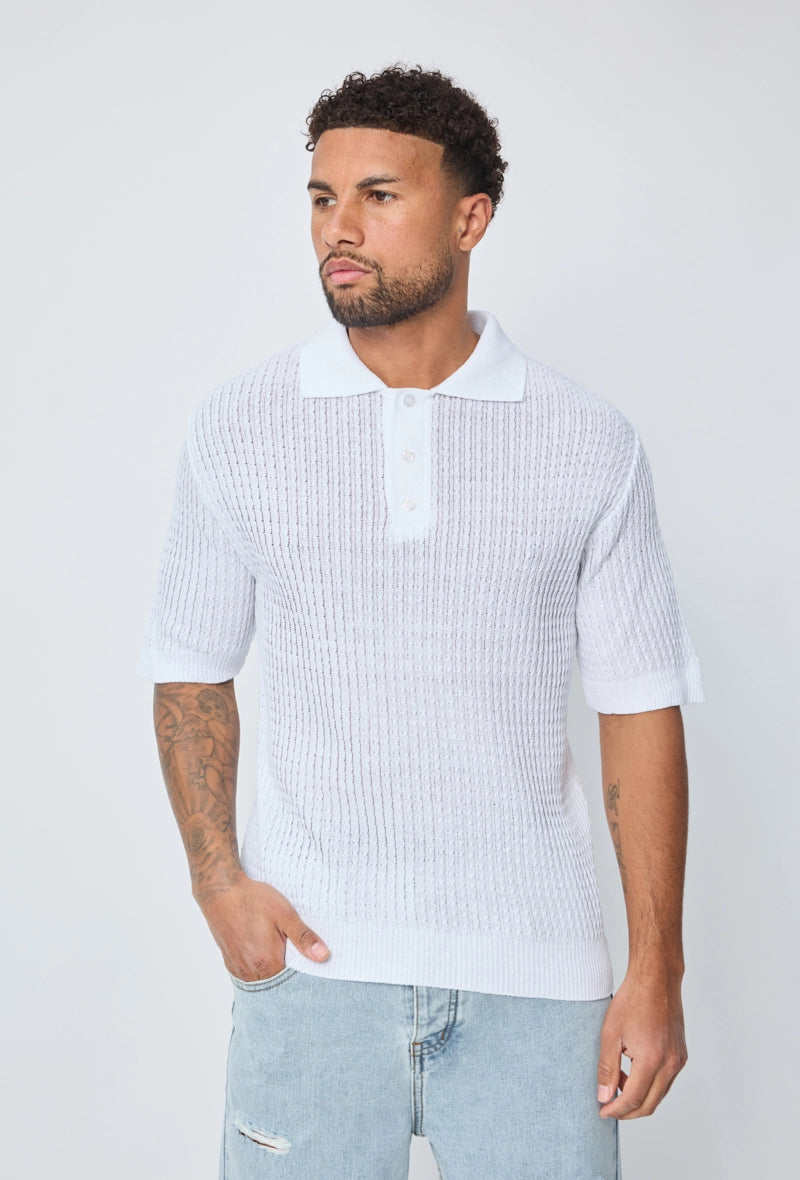 Polo uni manches courtes en maille