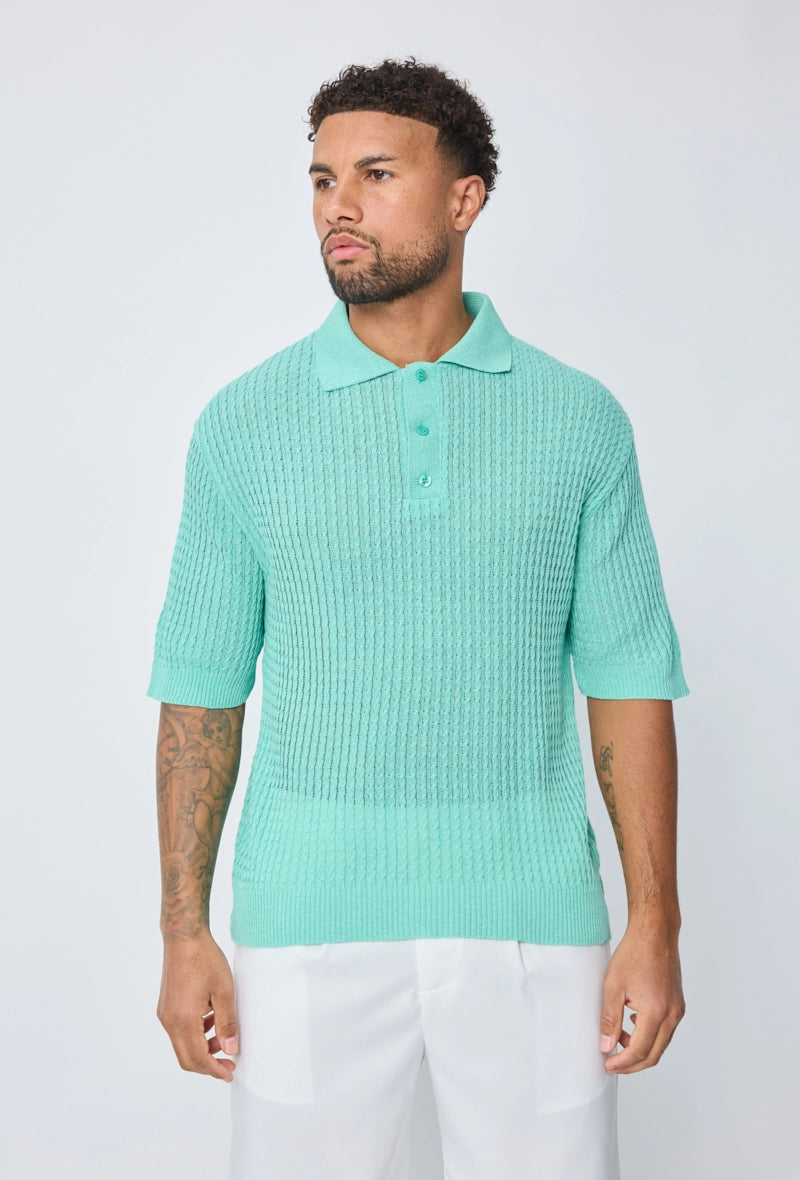 Polo uni manches courtes en maille