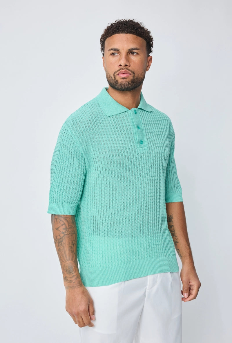 Polo uni manches courtes en maille