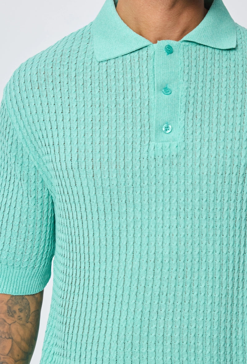 Polo uni manches courtes en maille