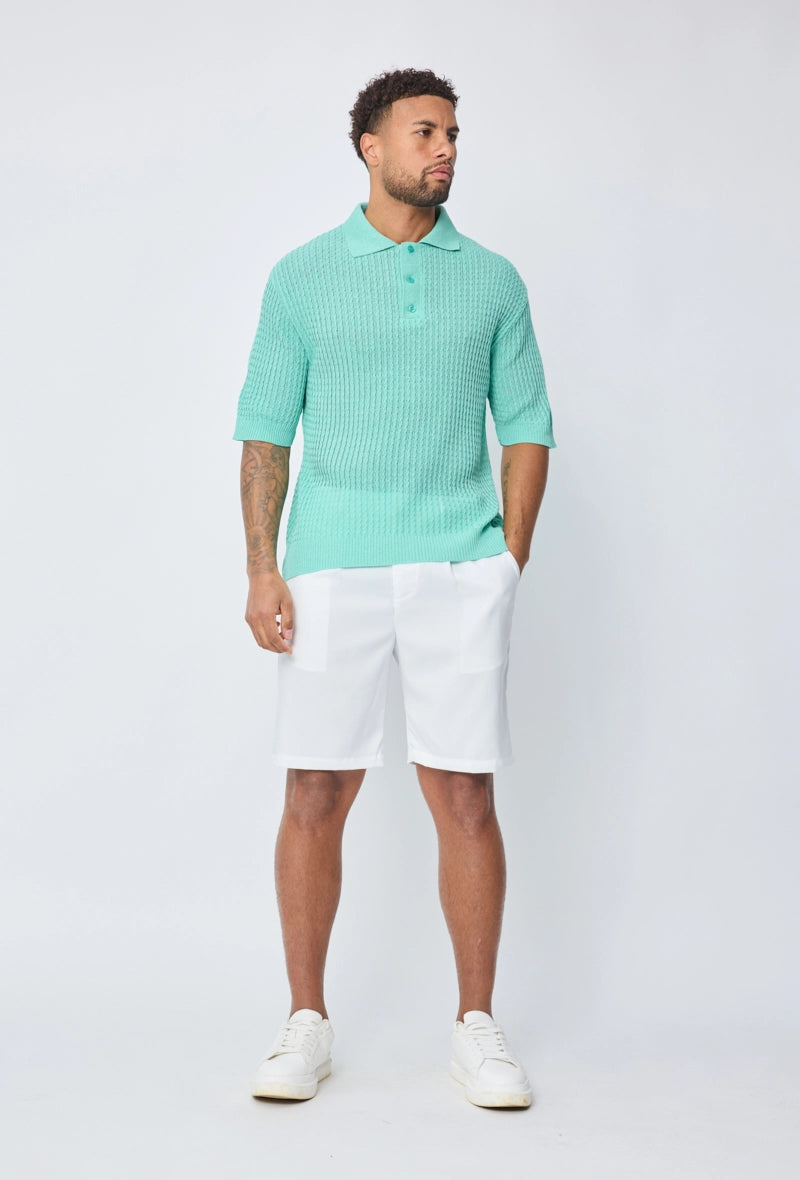 Polo uni manches courtes en maille