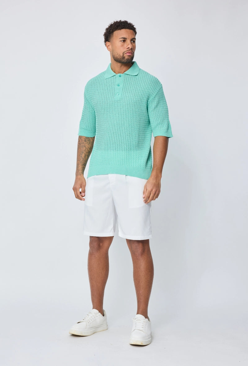 Polo uni manches courtes en maille