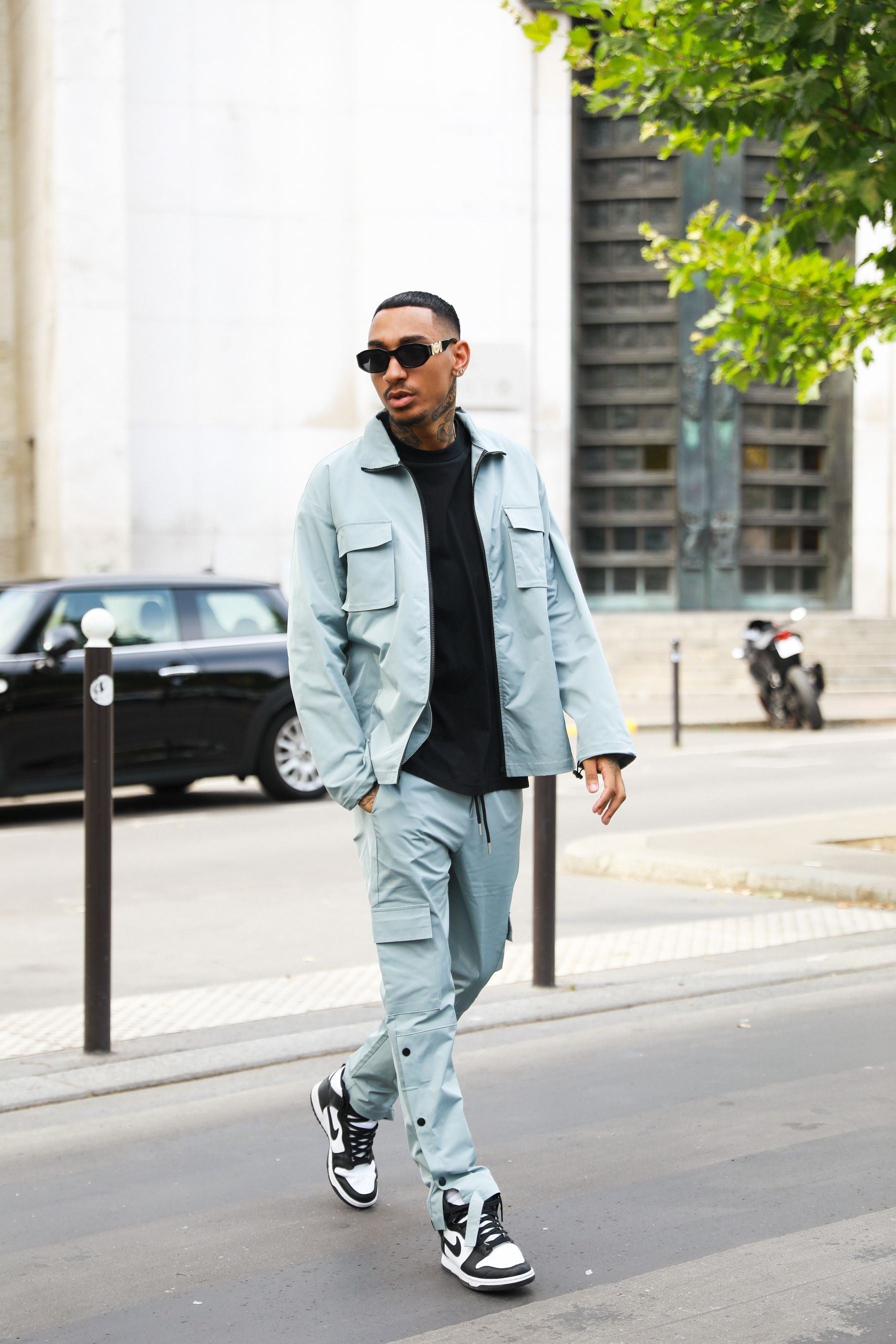 Denim Pantalon Cargo Avec Chemise Ensemble Oversize Avec Chemise - Main Image