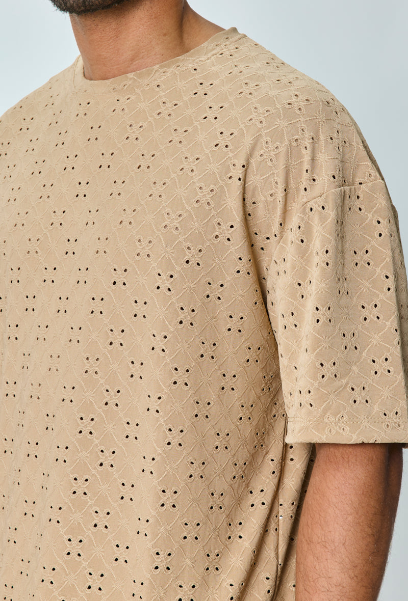 Plain oversized T-shirt with holes