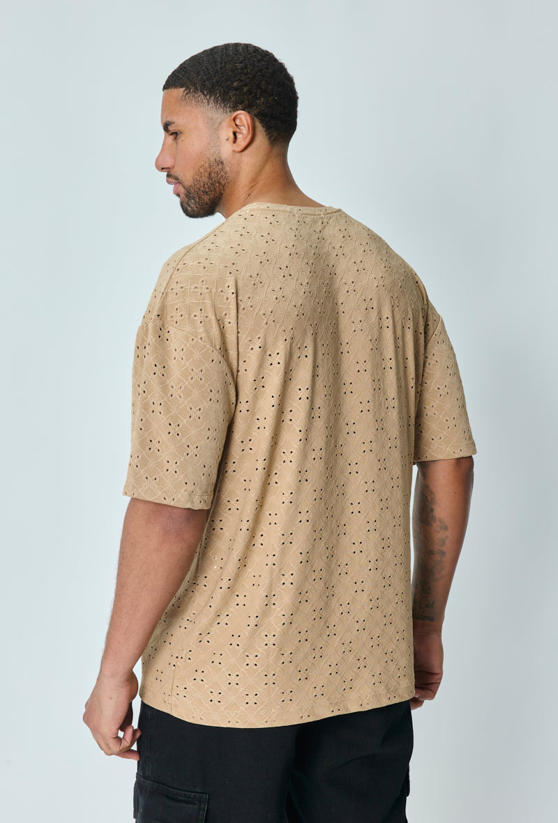 Plain oversized T-shirt with holes