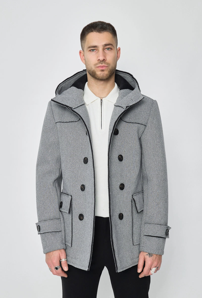 Manteau uni classique a capuche