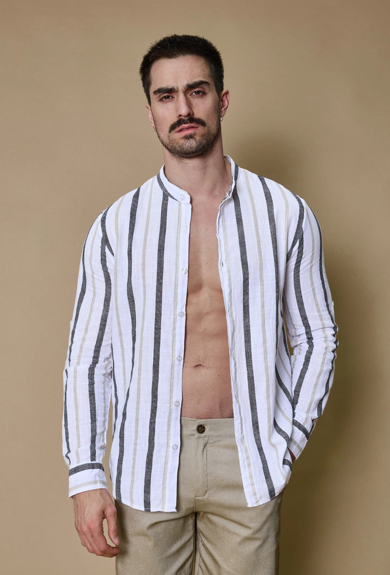 Chemise rayée manches longues