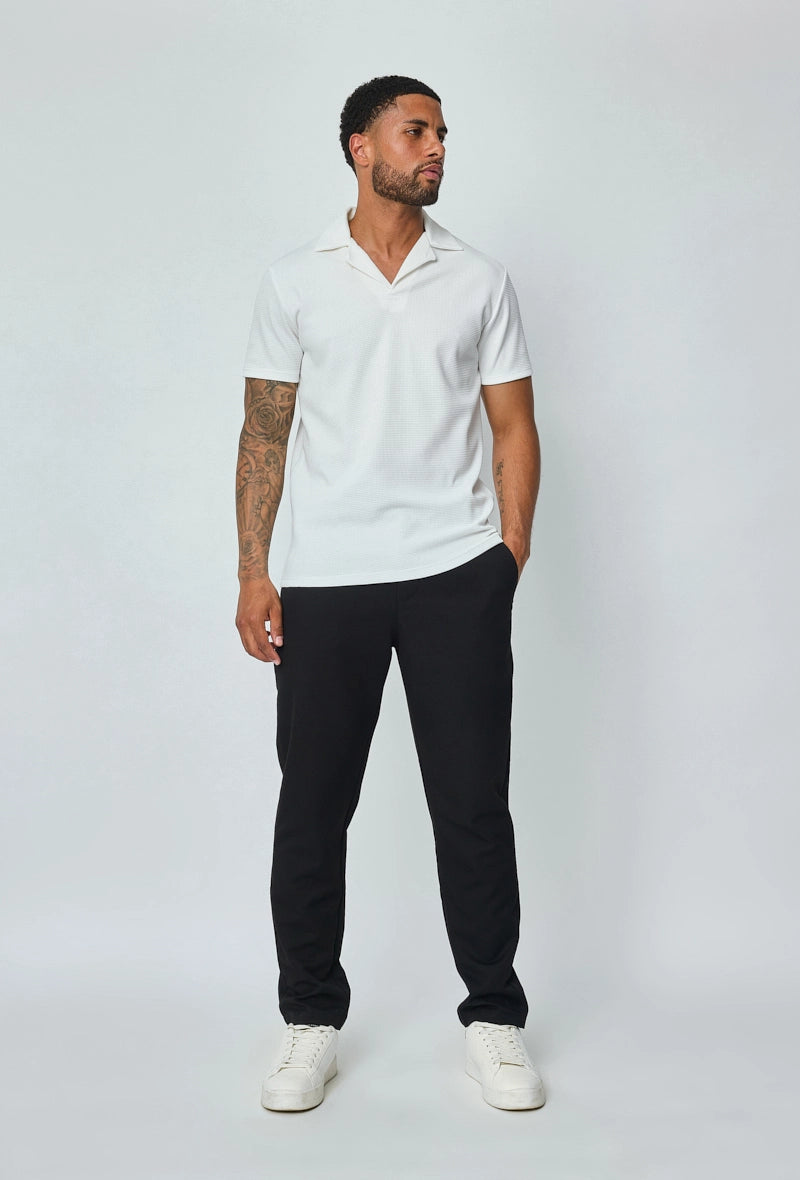 Plain short-sleeved polo shirt