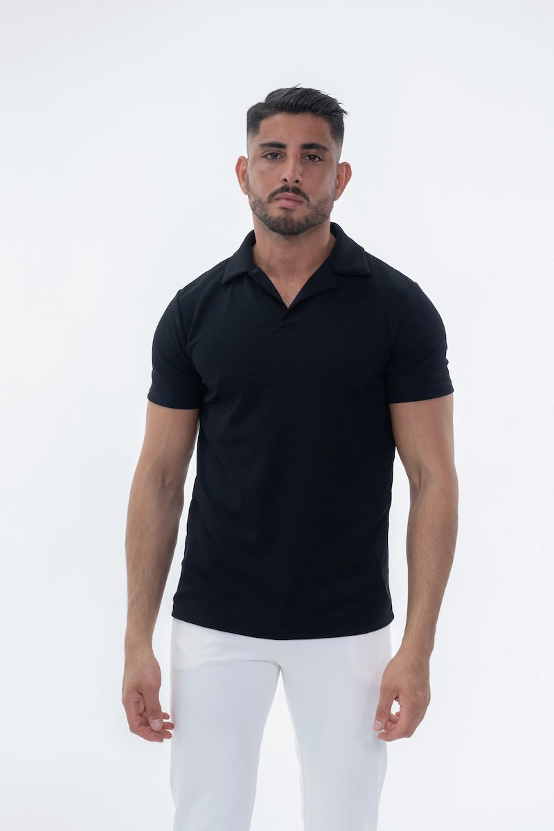 Plain short-sleeved polo shirt