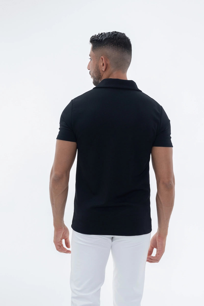 Plain short-sleeved polo shirt