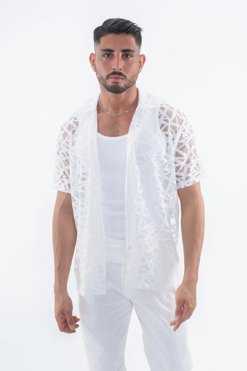 Chemise manche transparente best sale