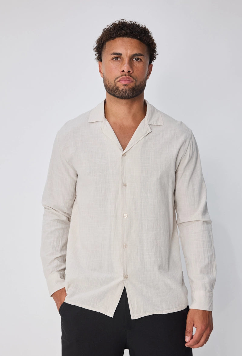 Chemise unie à manches longues