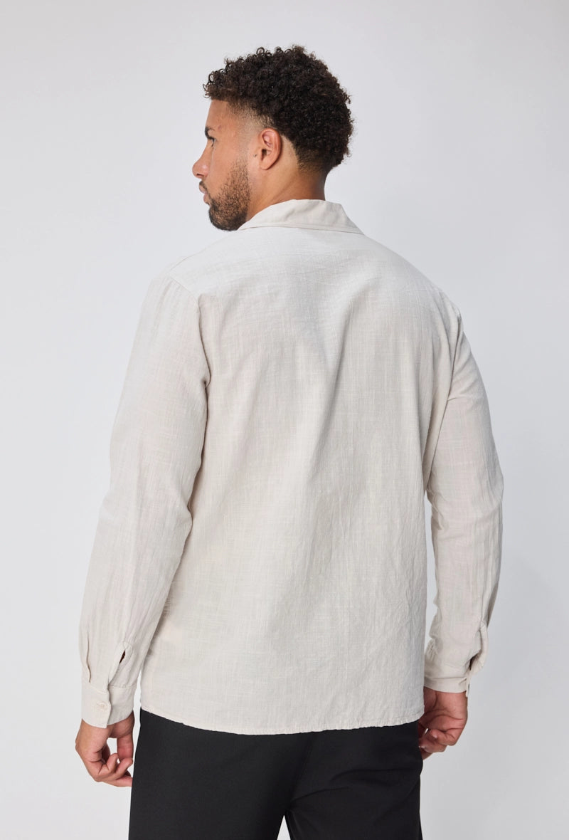 Chemise unie à manches longues