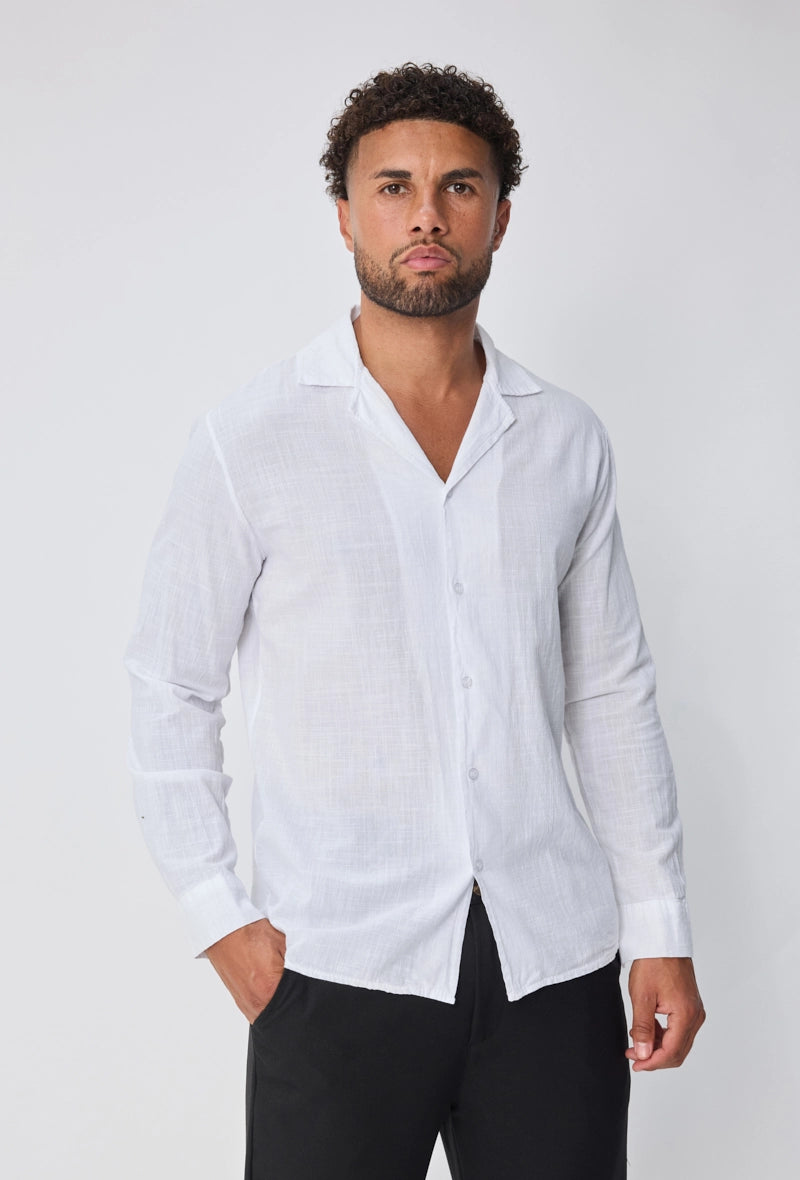 Chemise unie à manches longues