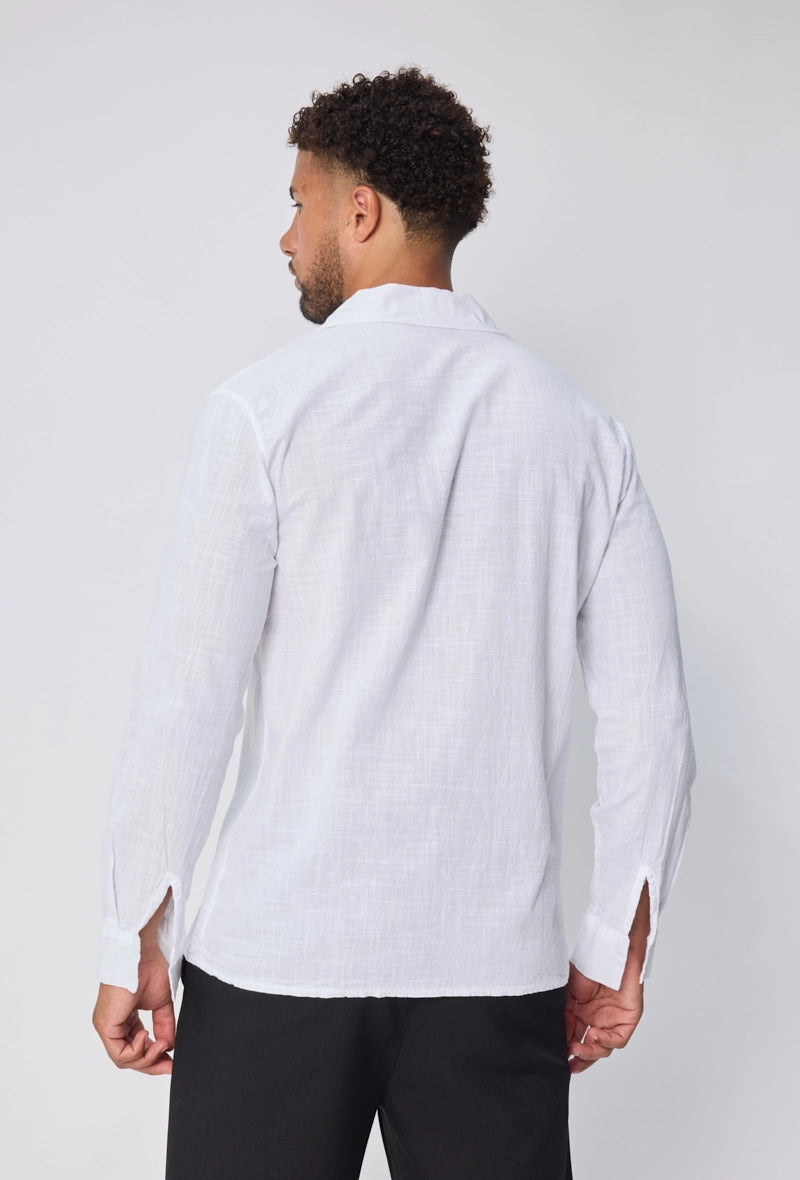 Chemise unie à manches longues