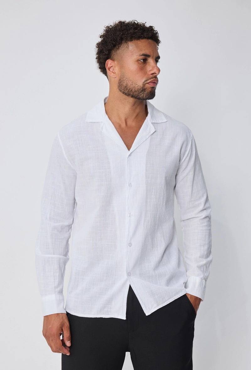 Chemise unie à manches longues