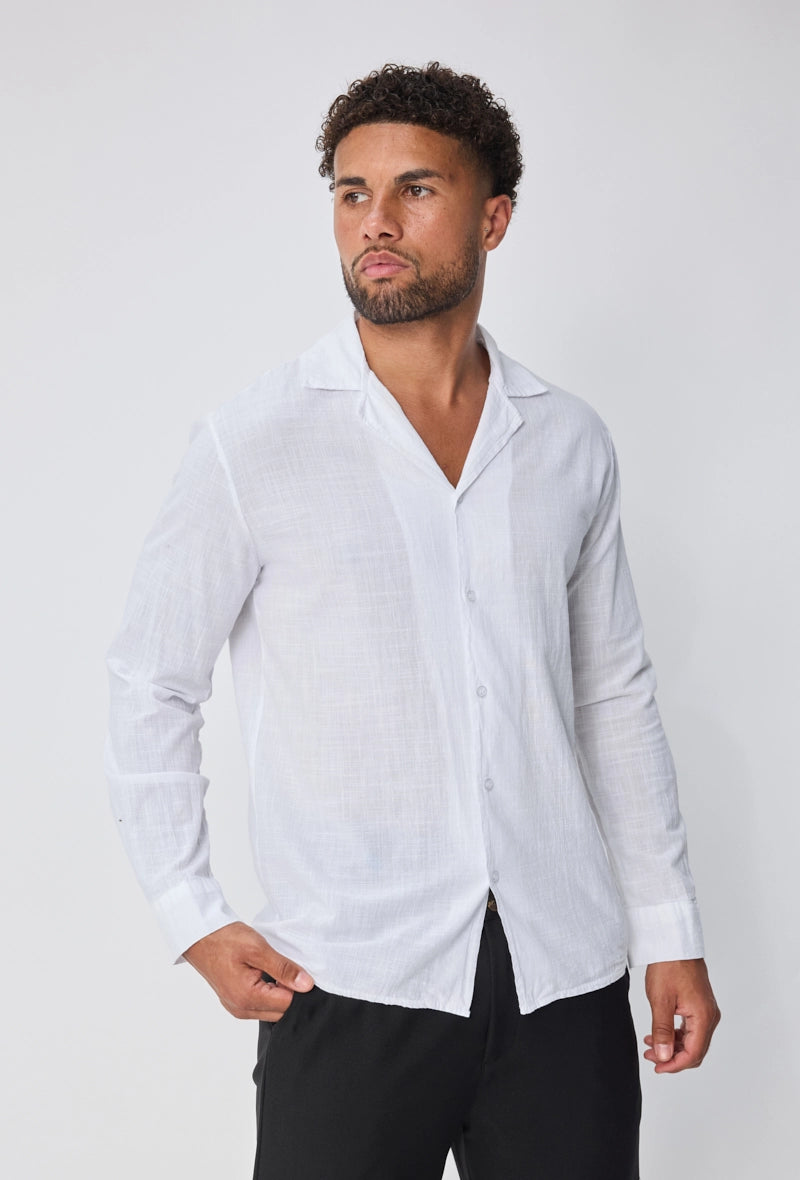 Chemise unie à manches longues