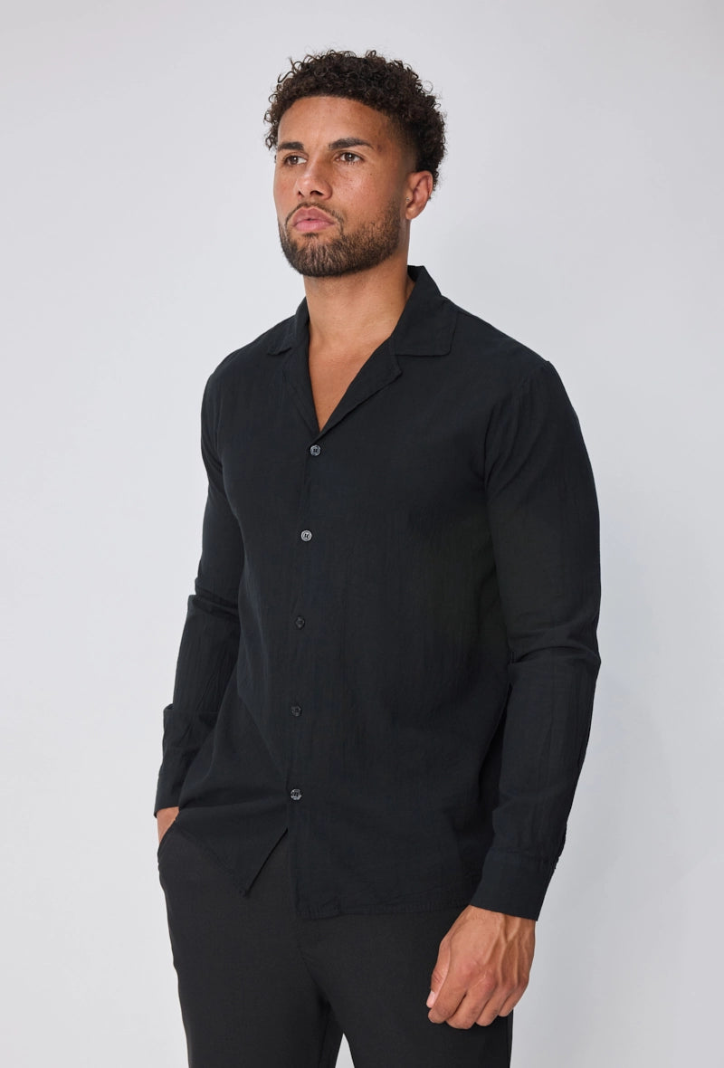 Chemise unie à manches longues