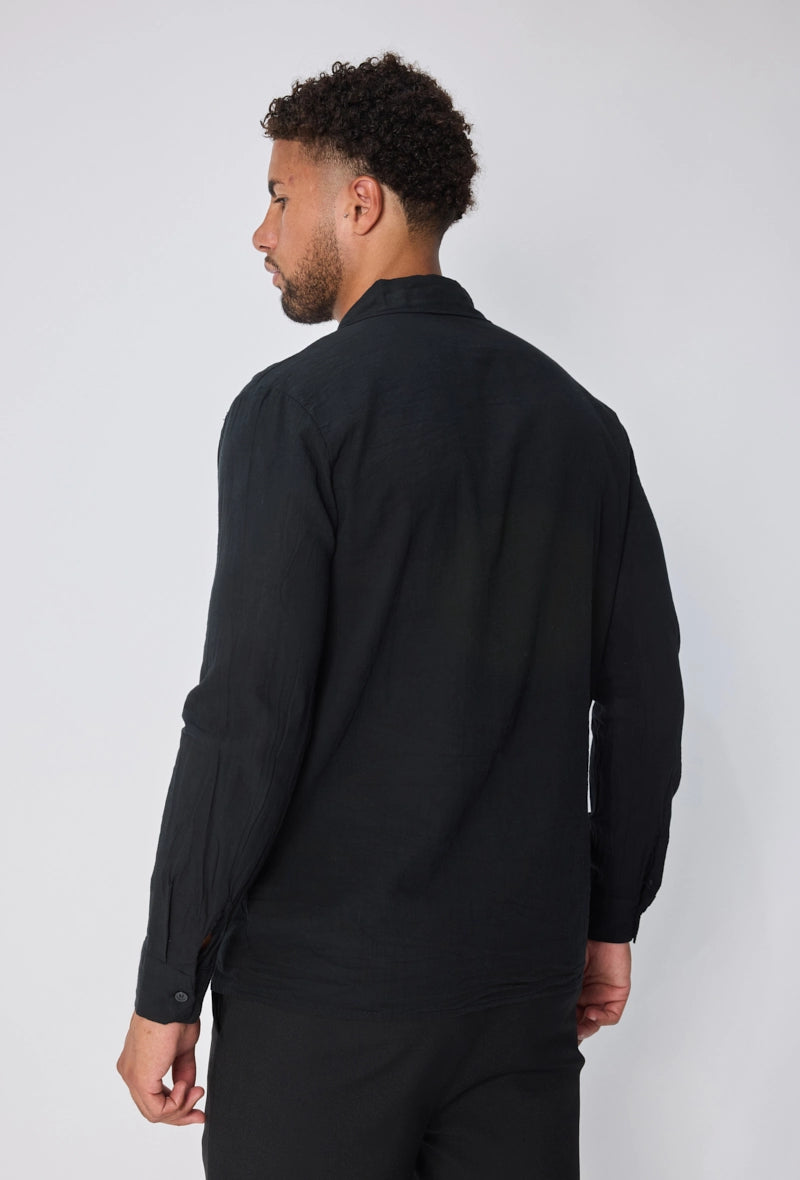 Chemise unie à manches longues