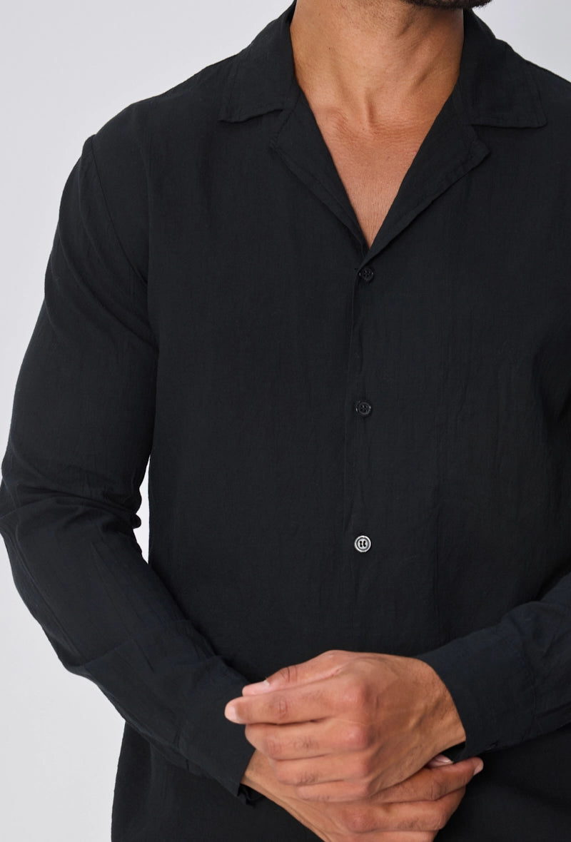 Chemise unie à manches longues