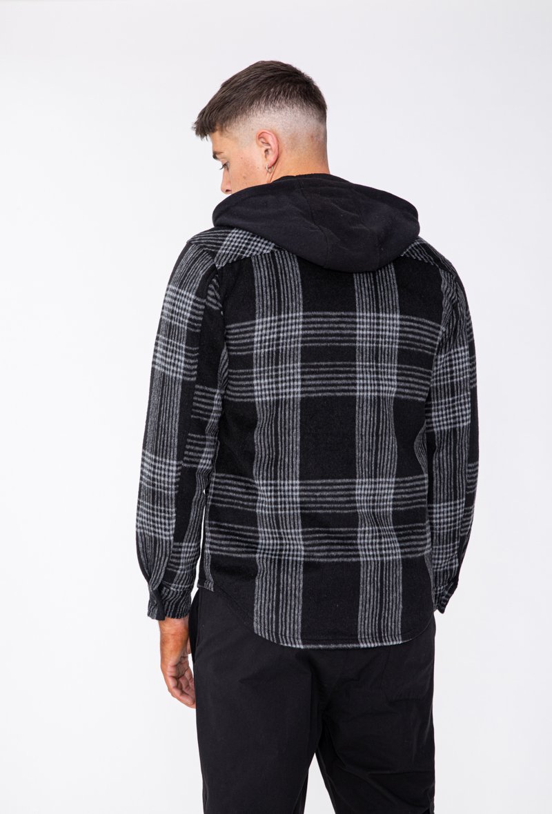 Veste à capuche avec motif à carreaux - Frilivin