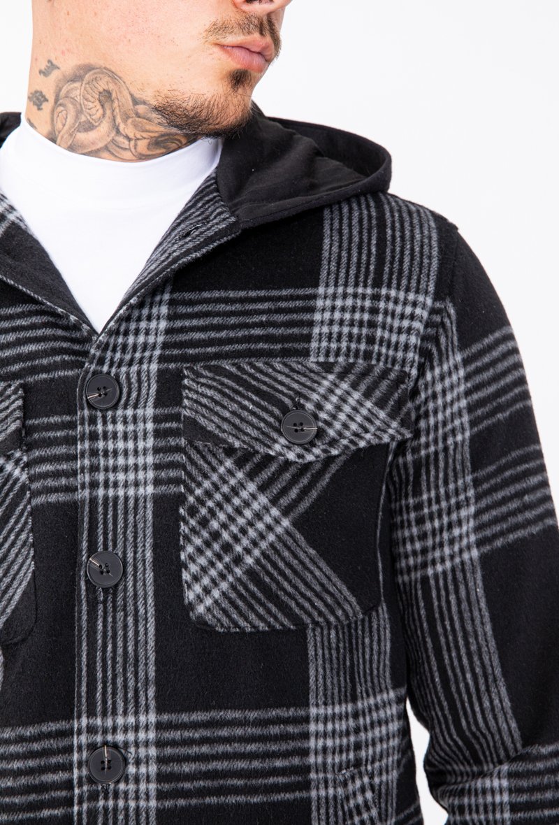 Veste à capuche avec motif à carreaux - Frilivin