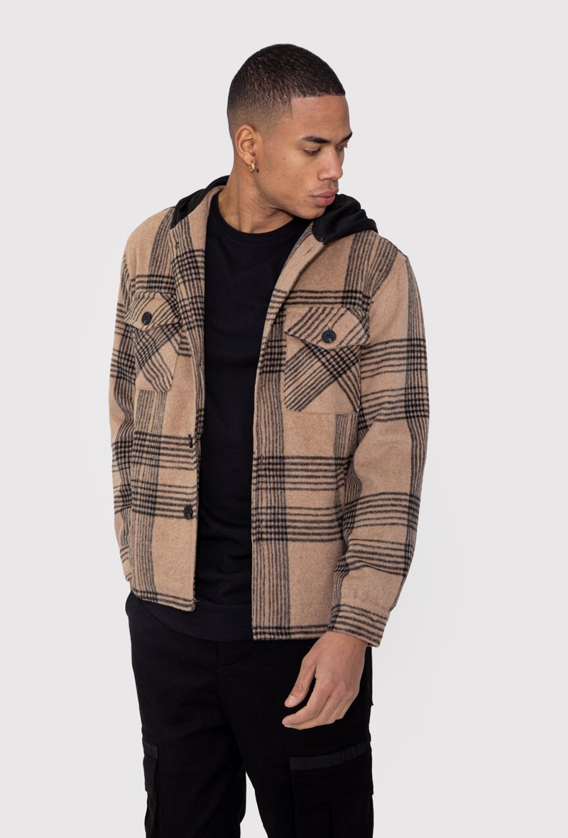 Veste à capuche avec motif à carreaux - Frilivin