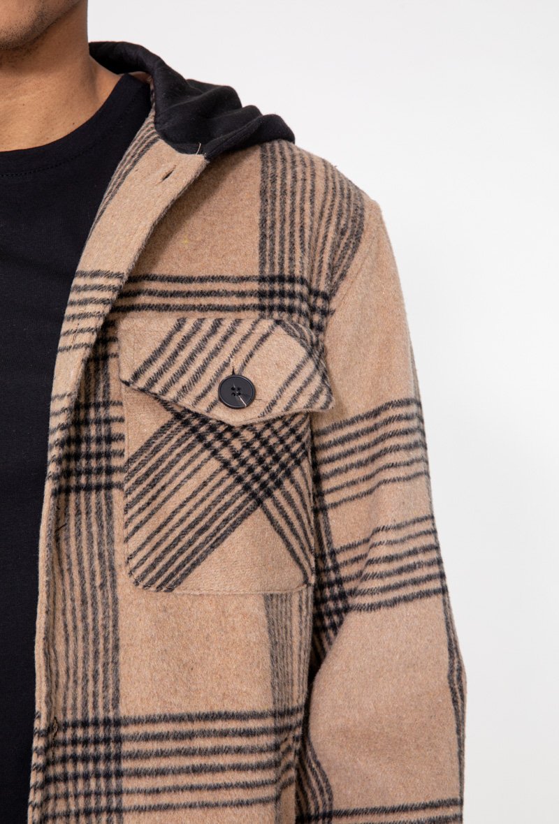 Veste à capuche avec motif à carreaux - Frilivin