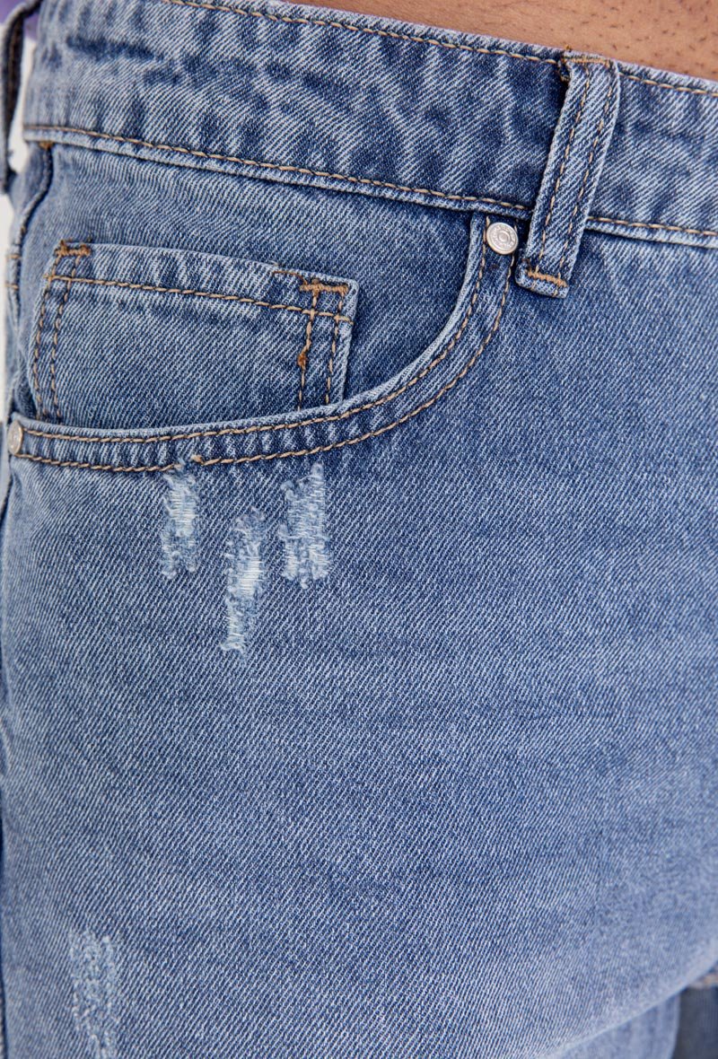 Short jean stretch déchiré - Frilivin