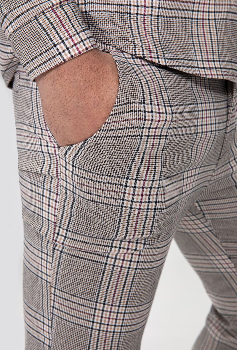 Pantalon strecth à carreaux - Frilivin