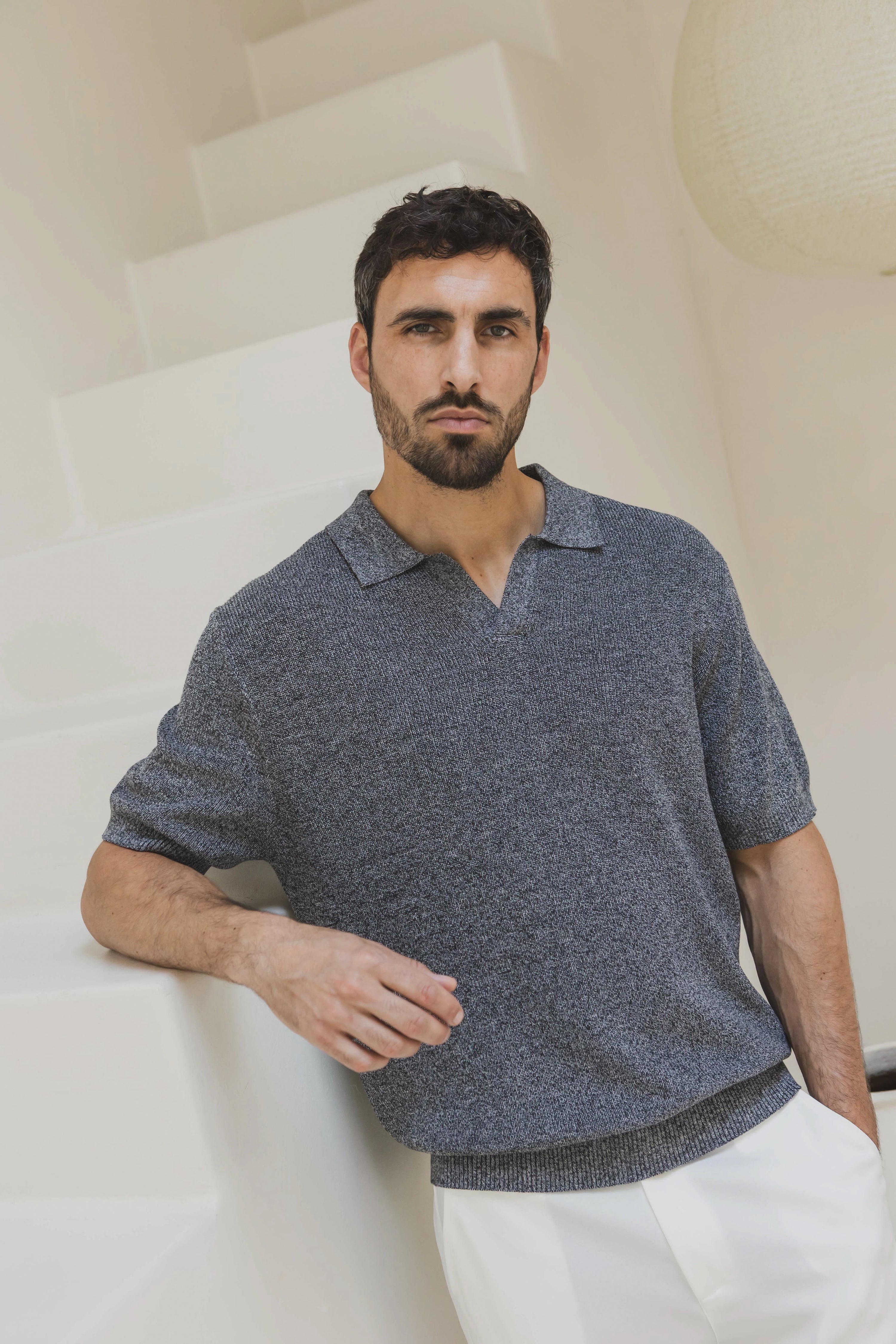 Polo uni à manches courtes