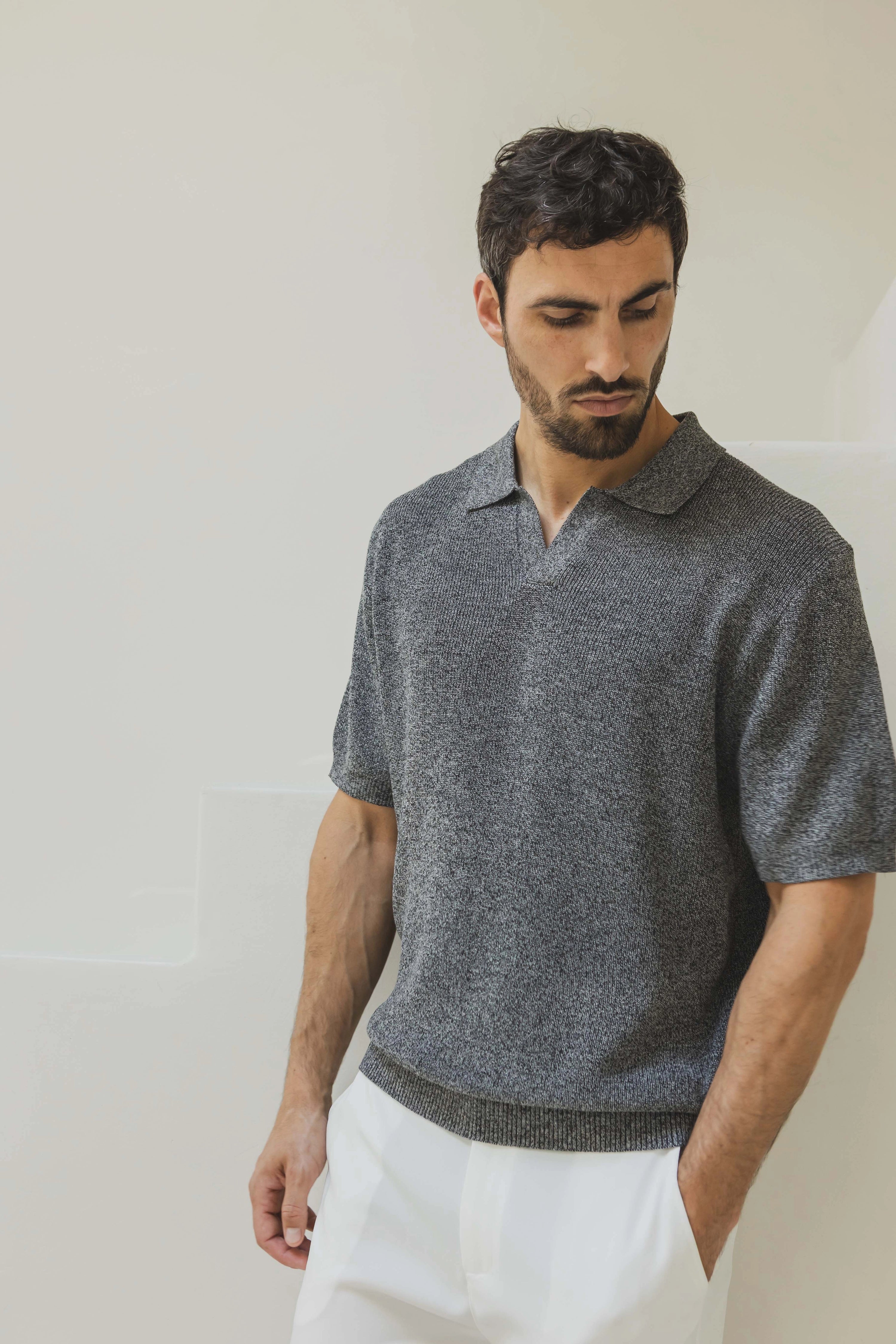 Polo uni à manches courtes